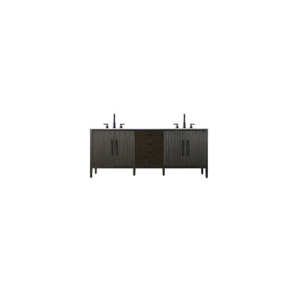 84 inch Double Bathroom Vanity inChocolate Oak