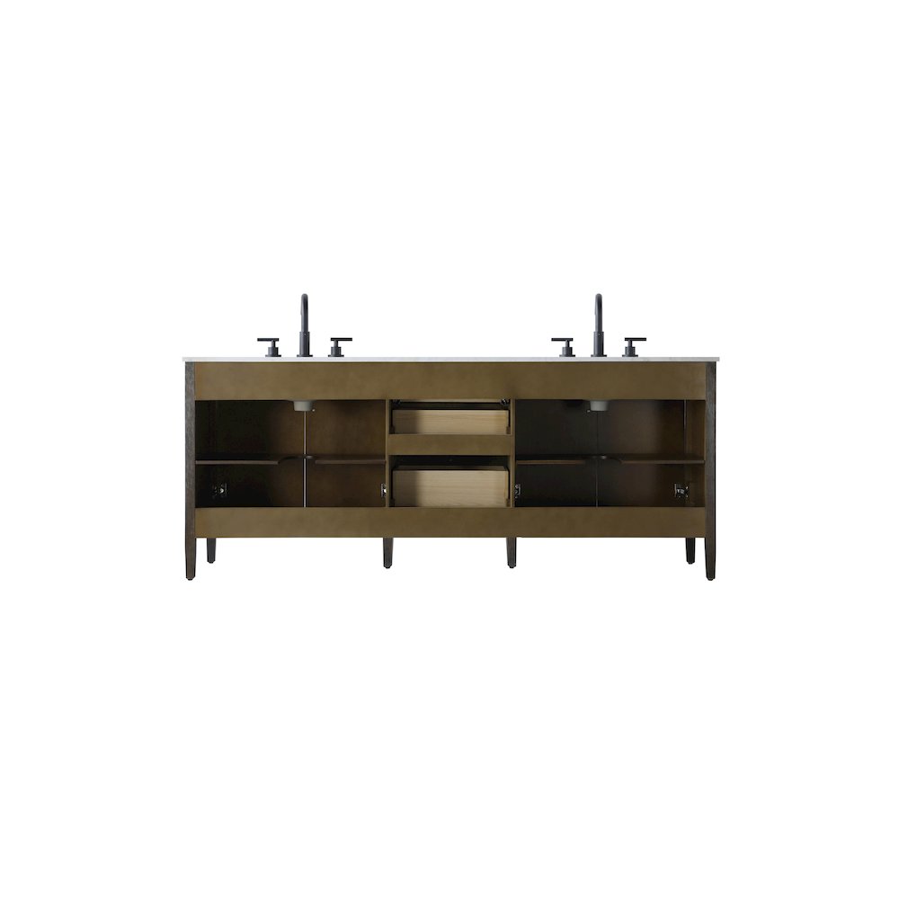 84 inch Double Bathroom Vanity inChocolate Oak