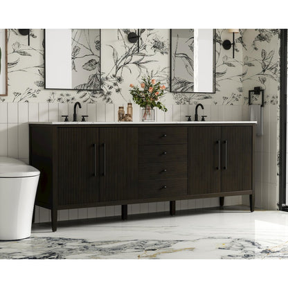 84 inch Double Bathroom Vanity inChocolate Oak
