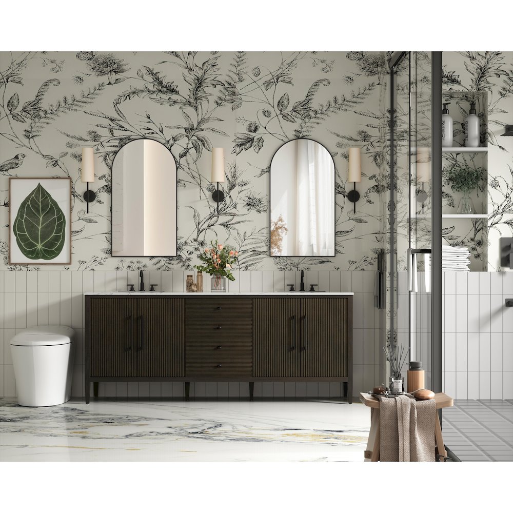 84 inch Double Bathroom Vanity inChocolate Oak