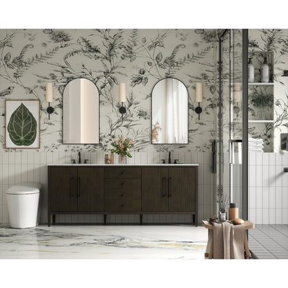 84 inch Double Bathroom Vanity inChocolate Oak