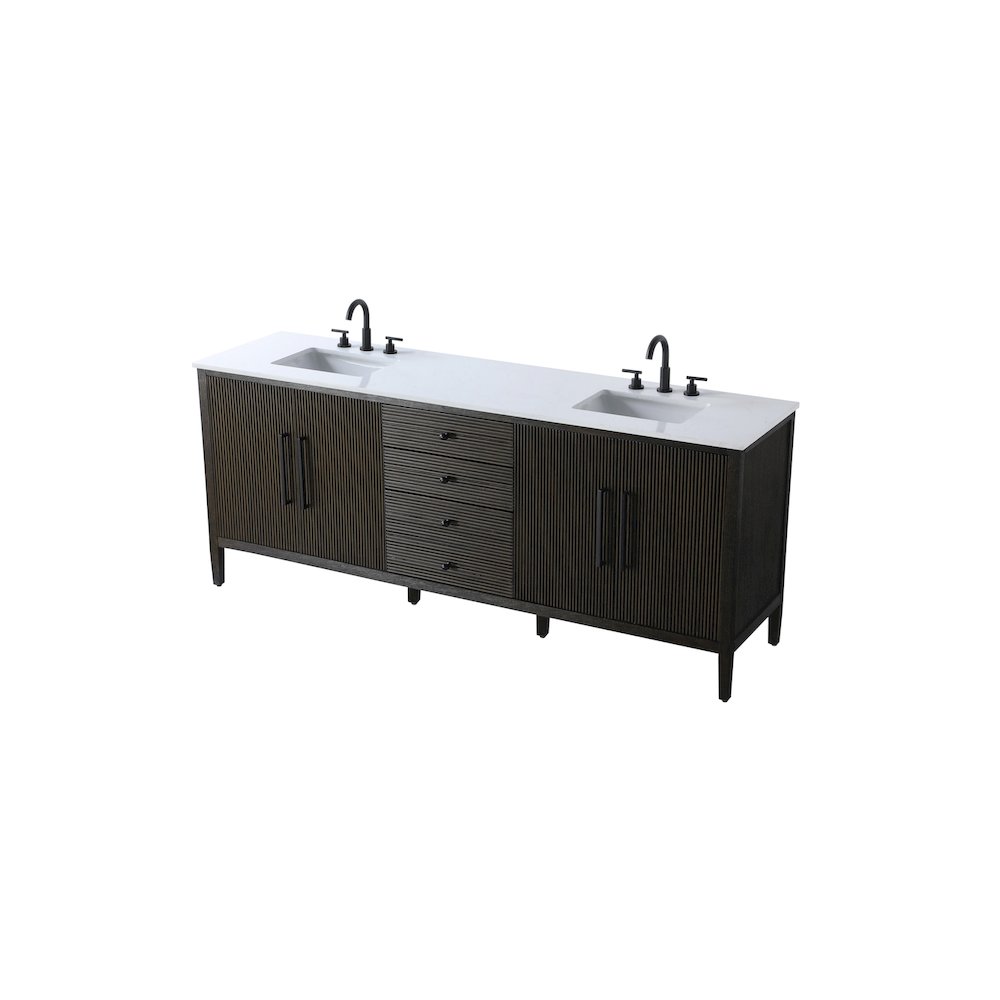 84 inch Double Bathroom Vanity inChocolate Oak