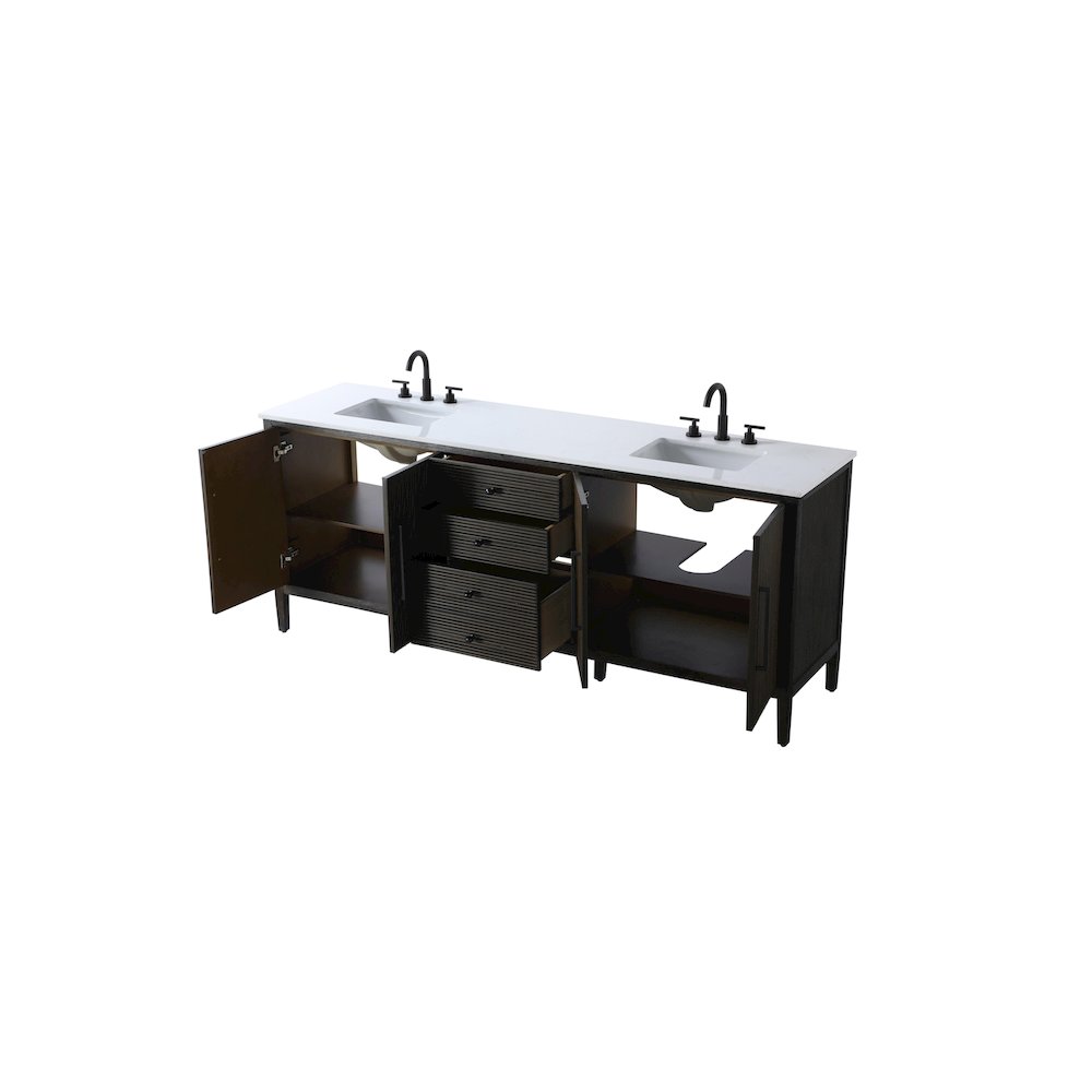 84 inch Double Bathroom Vanity inChocolate Oak