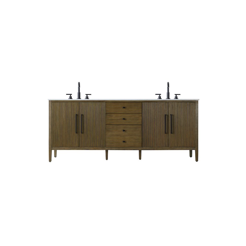 84 inch Double Bathroom Vanity in Hazel Oak