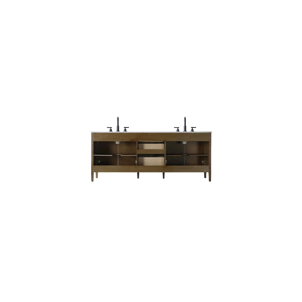 84 inch Double Bathroom Vanity in Hazel Oak