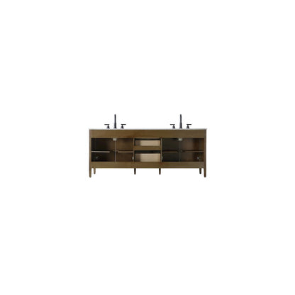 84 inch Double Bathroom Vanity in Hazel Oak