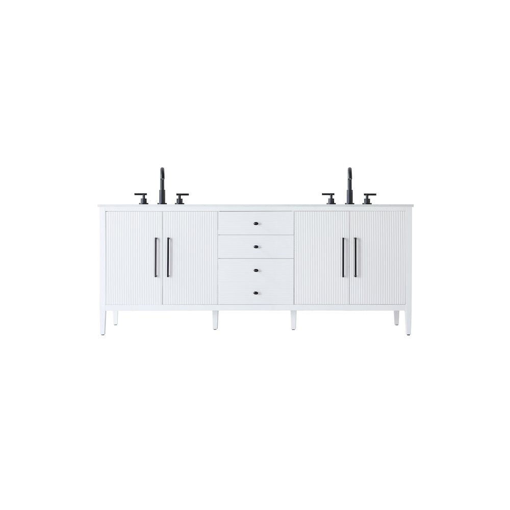 84 inch Double Bathroom Vanity in White