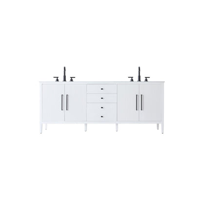 84 inch Double Bathroom Vanity in White