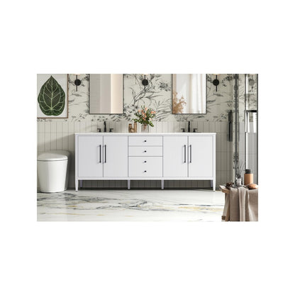 84 inch Double Bathroom Vanity in White