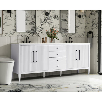 84 inch Double Bathroom Vanity in White