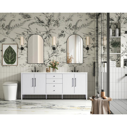 84 inch Double Bathroom Vanity in White