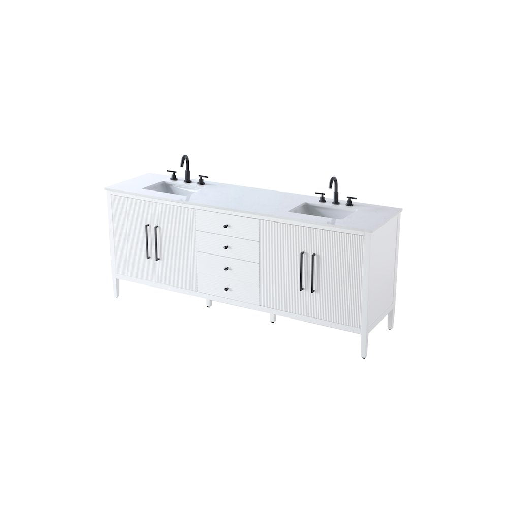 84 inch Double Bathroom Vanity in White