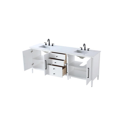 84 inch Double Bathroom Vanity in White
