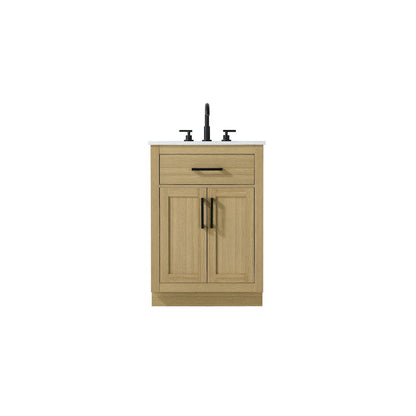 Alden 24 Inch Single Bathroom Vanity In Honey Brown