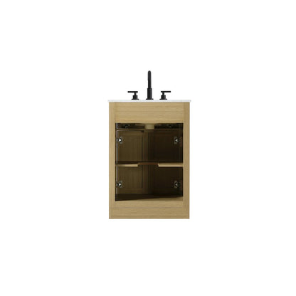 Alden 24 Inch Single Bathroom Vanity In Honey Brown