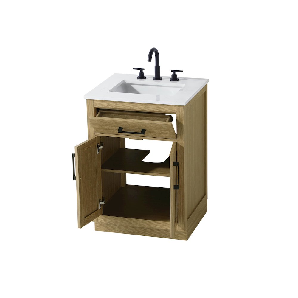 Alden 24 Inch Single Bathroom Vanity In Honey Brown
