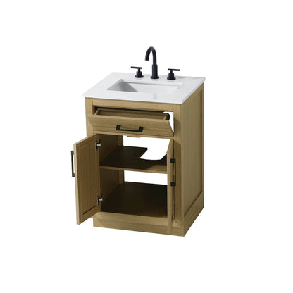Alden 24 Inch Single Bathroom Vanity In Honey Brown