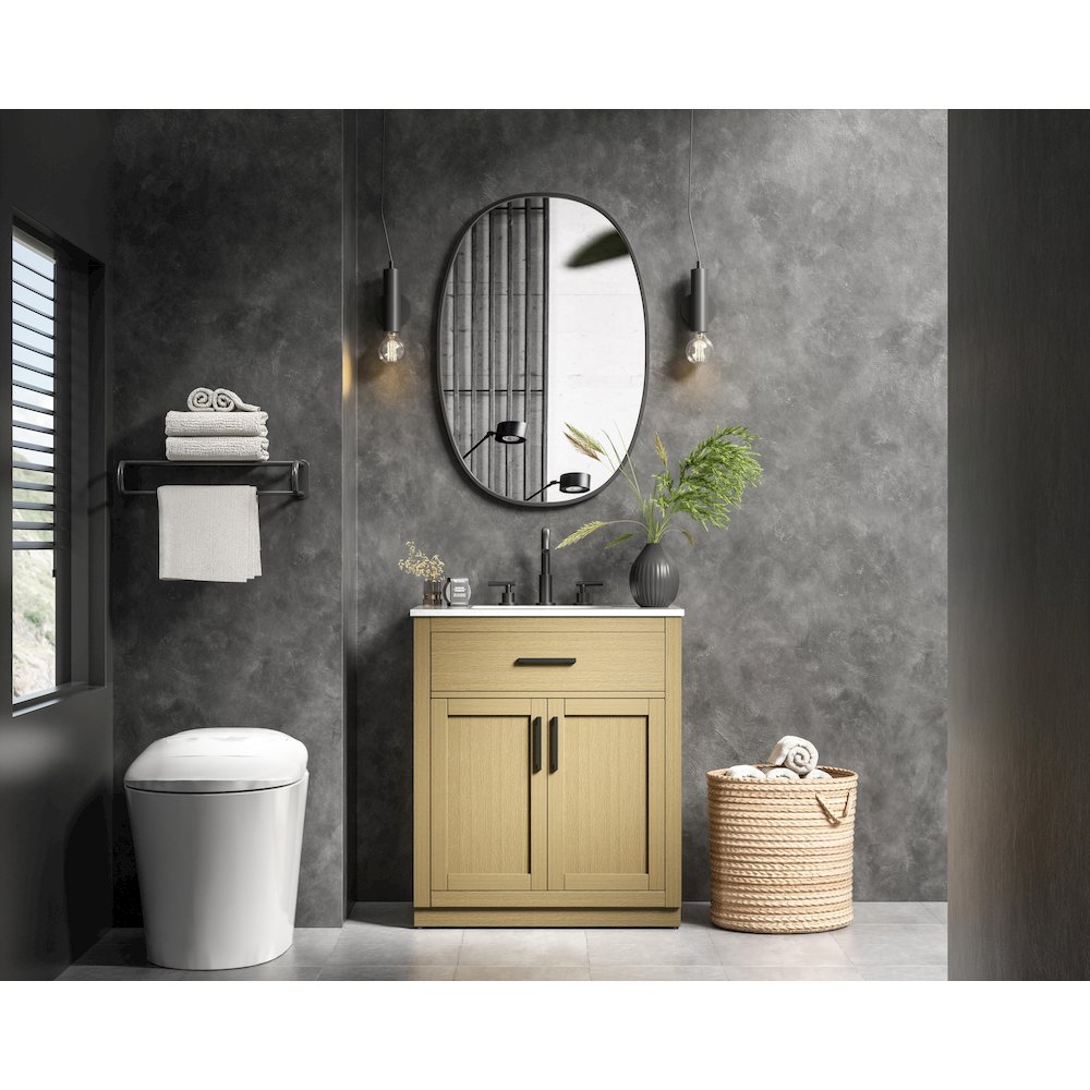 Alden 30 Inch Single Bathroom Vanity In Honey Brown