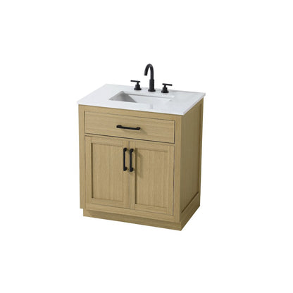 Alden 30 Inch Single Bathroom Vanity In Honey Brown