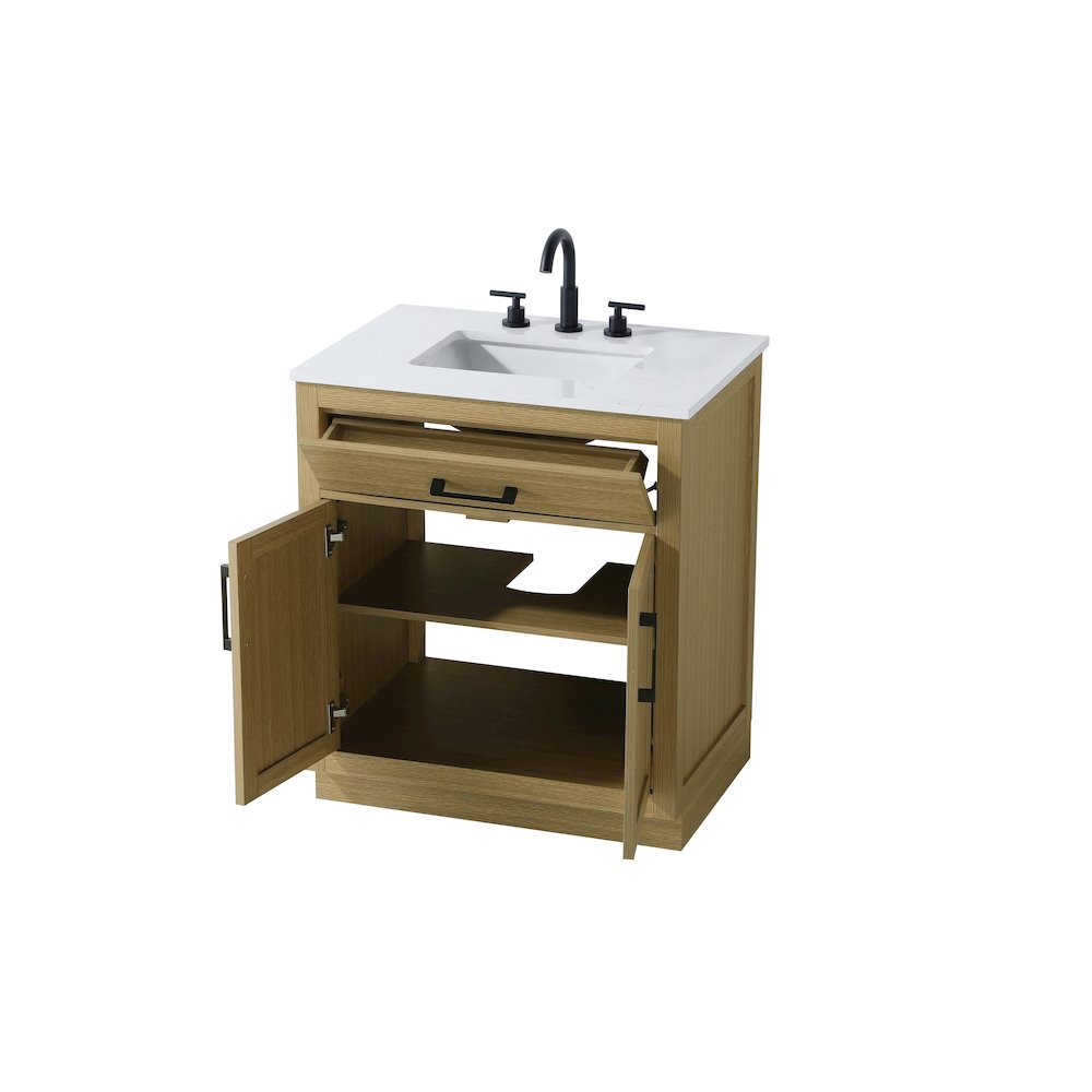 Alden 30 Inch Single Bathroom Vanity In Honey Brown