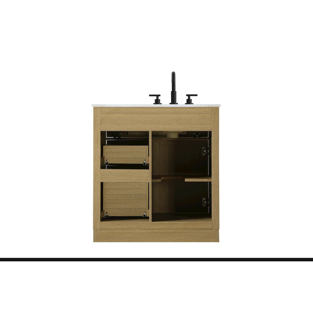 Alden 32 Inch Single Bathroom Vanity In Honey Brown