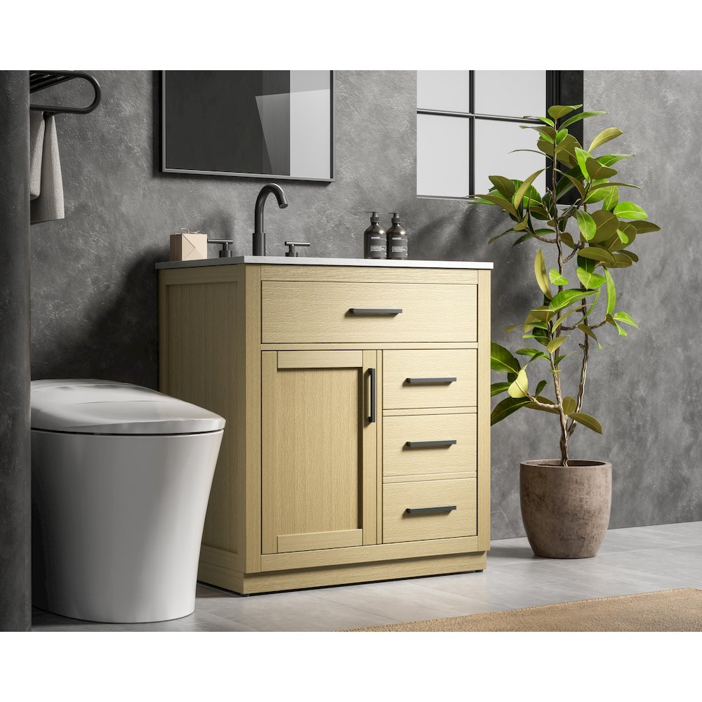 Alden 32 Inch Single Bathroom Vanity In Honey Brown