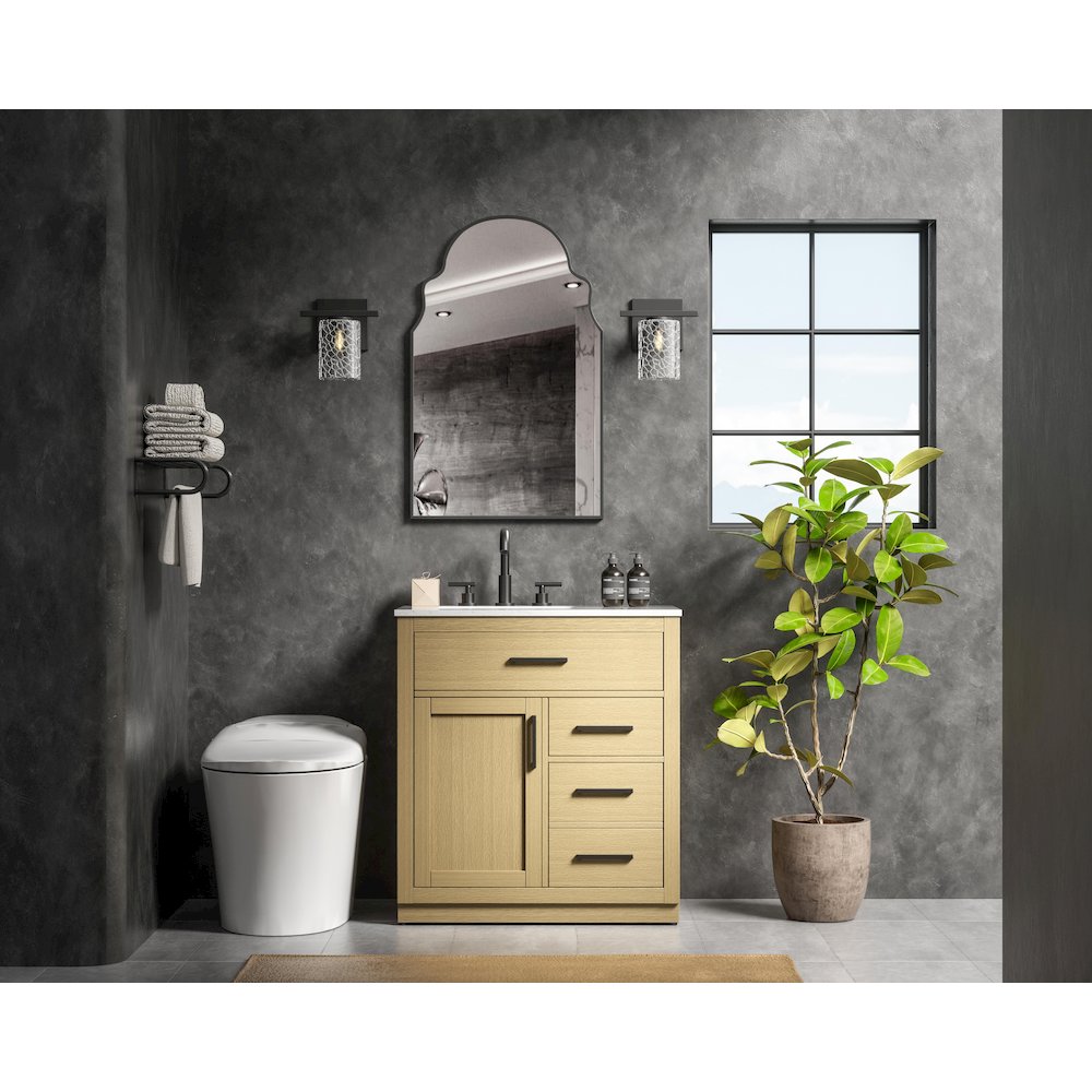 Alden 32 Inch Single Bathroom Vanity In Honey Brown
