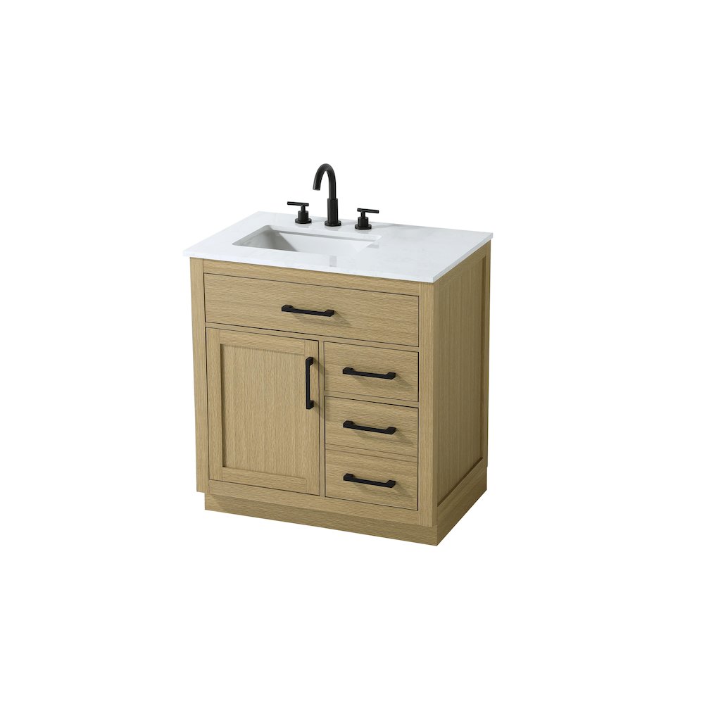 Alden 32 Inch Single Bathroom Vanity In Honey Brown