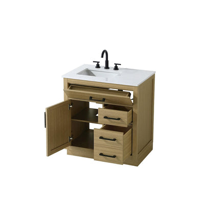 Alden 32 Inch Single Bathroom Vanity In Honey Brown