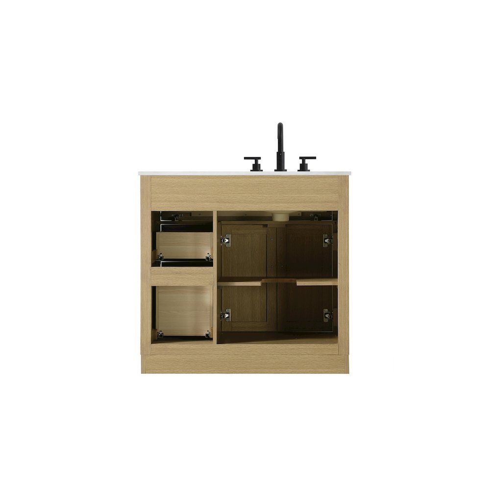 Alden 36 Inch Single Bathroom Vanity In Honey Brown