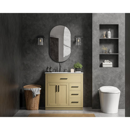 Alden 36 Inch Single Bathroom Vanity In Honey Brown