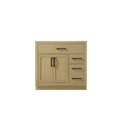 Alden 36 Inch Single Bathroom Vanity In Honey Brown
