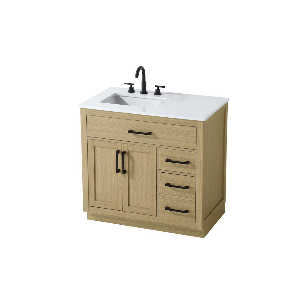 Alden 36 Inch Single Bathroom Vanity In Honey Brown