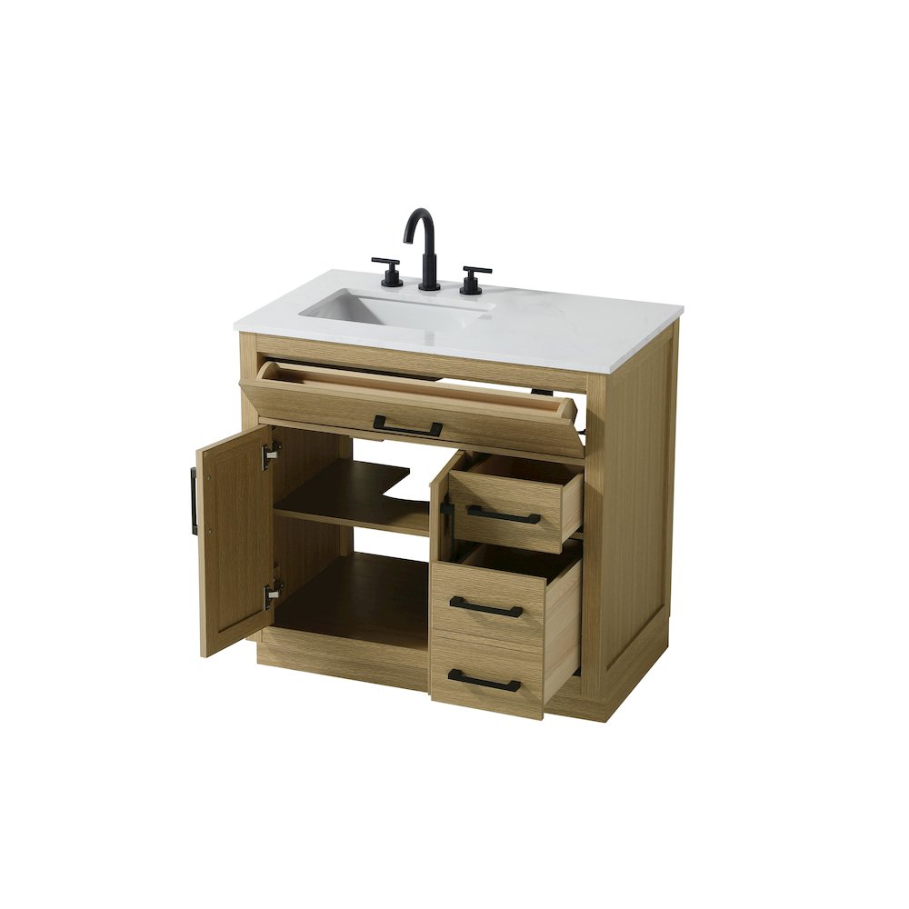 Alden 36 Inch Single Bathroom Vanity In Honey Brown