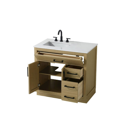 Alden 36 Inch Single Bathroom Vanity In Honey Brown