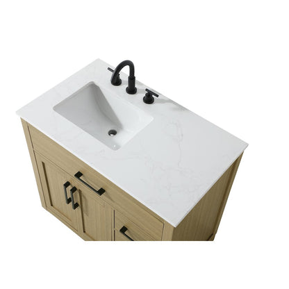 Alden 36 Inch Single Bathroom Vanity In Honey Brown