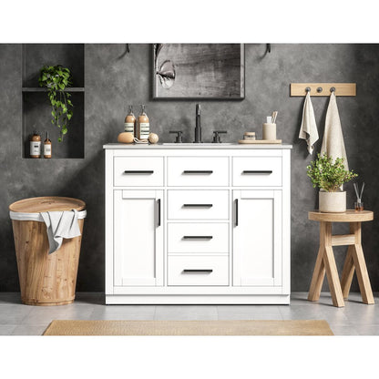 Alden 42 Inch Single Bathroom Vanity In White