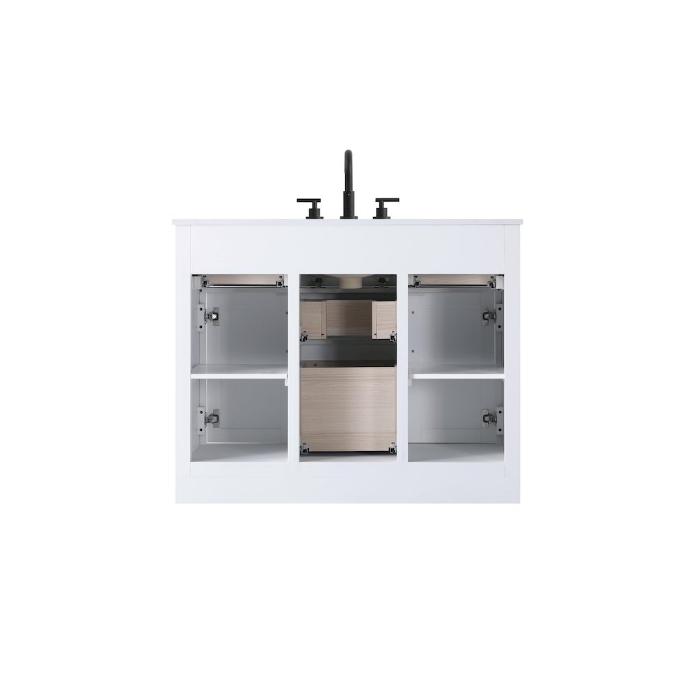 Alden 42 Inch Single Bathroom Vanity In White
