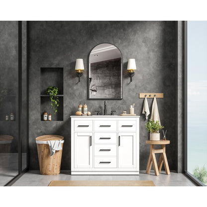 Alden 42 Inch Single Bathroom Vanity In White