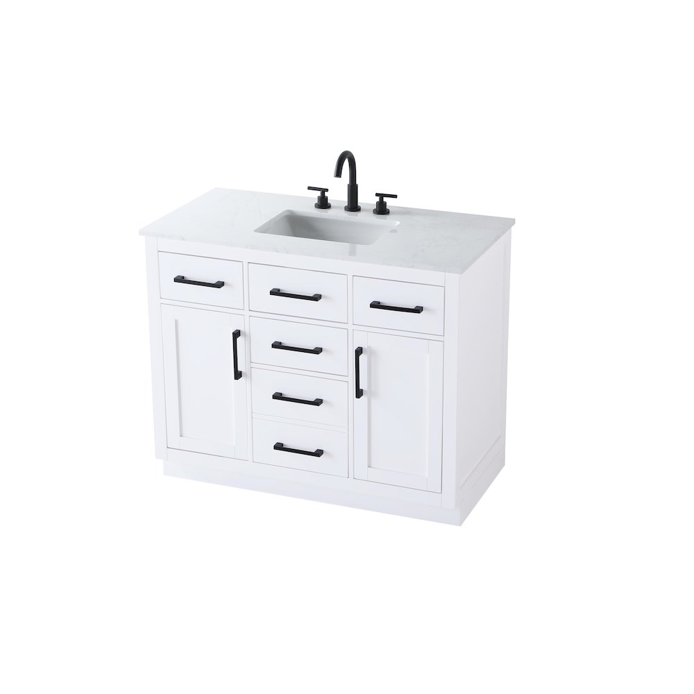 Alden 42 Inch Single Bathroom Vanity In White