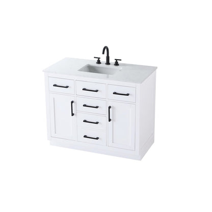 Alden 42 Inch Single Bathroom Vanity In White