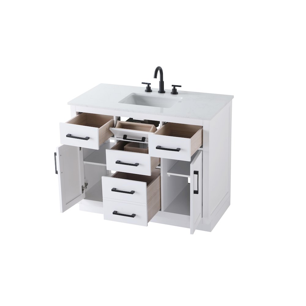 Alden 42 Inch Single Bathroom Vanity In White
