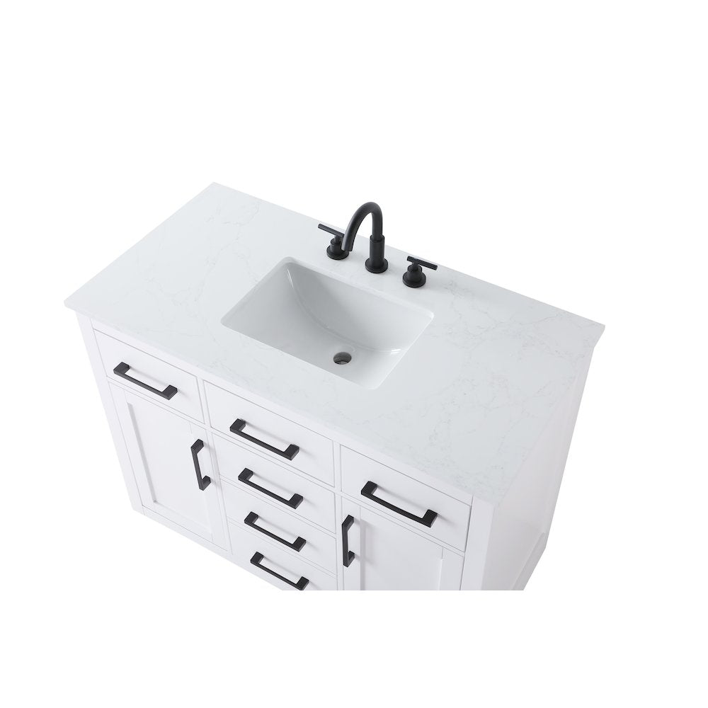 Alden 42 Inch Single Bathroom Vanity In White