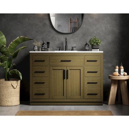 Alden 48 Inch Single Bathroom Vanity In Chestnut Brown