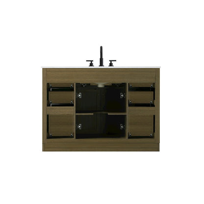 Alden 48 Inch Single Bathroom Vanity In Chestnut Brown