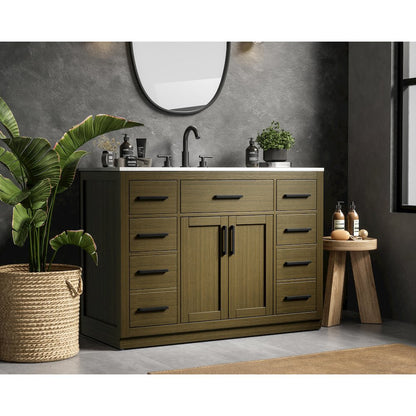 Alden 48 Inch Single Bathroom Vanity In Chestnut Brown