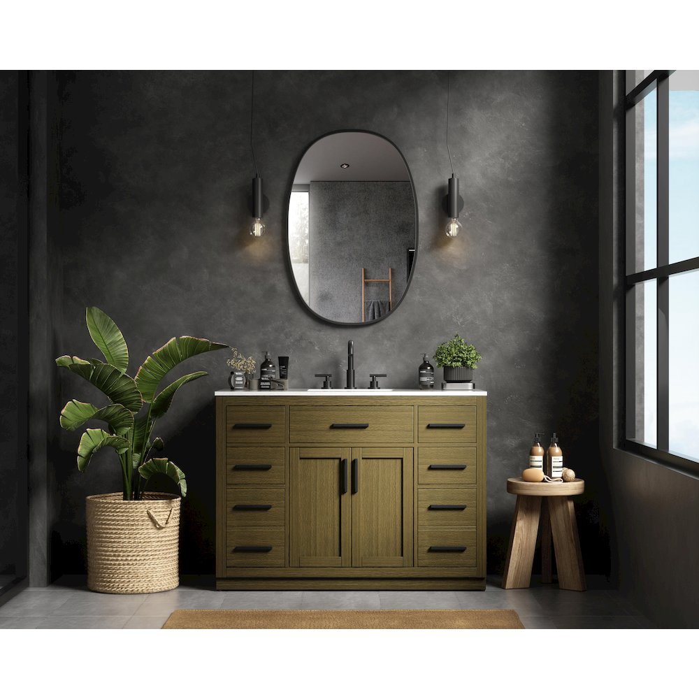 Alden 48 Inch Single Bathroom Vanity In Chestnut Brown