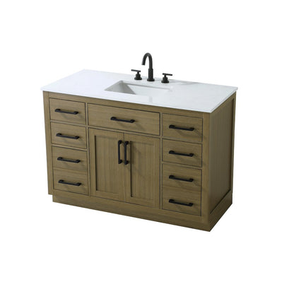 Alden 48 Inch Single Bathroom Vanity In Chestnut Brown