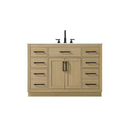 Alden 48 Inch Single Bathroom Vanity In Honey Brown