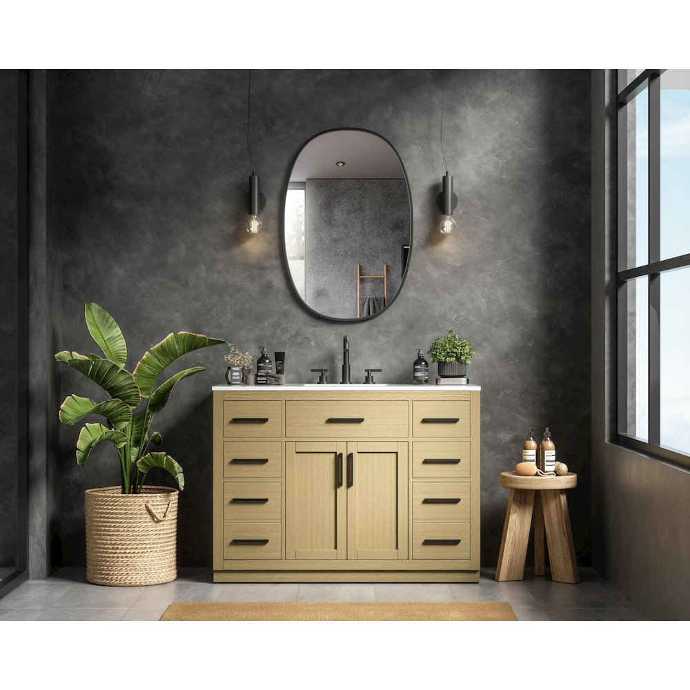 Alden 48 Inch Single Bathroom Vanity In Honey Brown